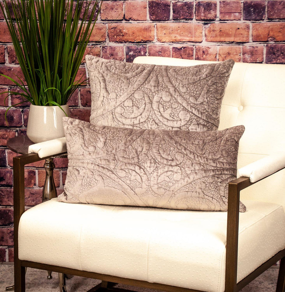 Parkland Collection Cristal Taupe Throw Pillow, Rectangle