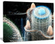 Blue Fractal Infinite World, Oversized Abstract Canvas Art Print, 60x40
