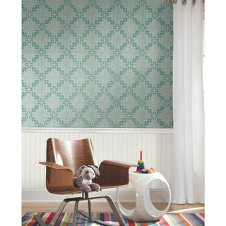 White Botanical Trellis Acoustical Peel & Stick Tiles