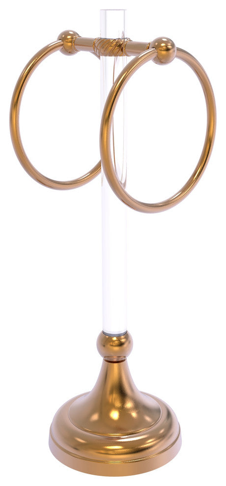 Pacific Grove 2 Ring Vanity Towel Ring with Twisted Accents, Brushed Bronze