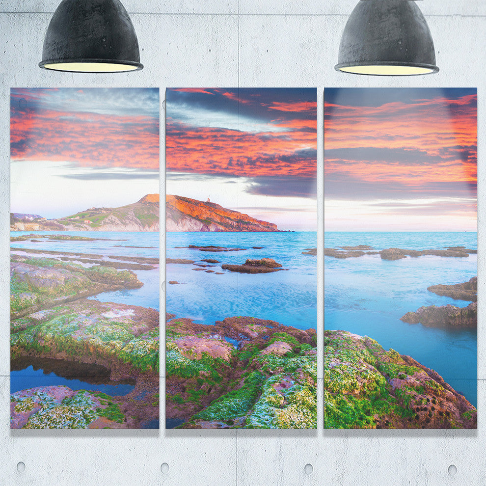 "Colorful Giollonardo Beach Sunset" Metal Wall Art, 3 Panels, 36"x28"