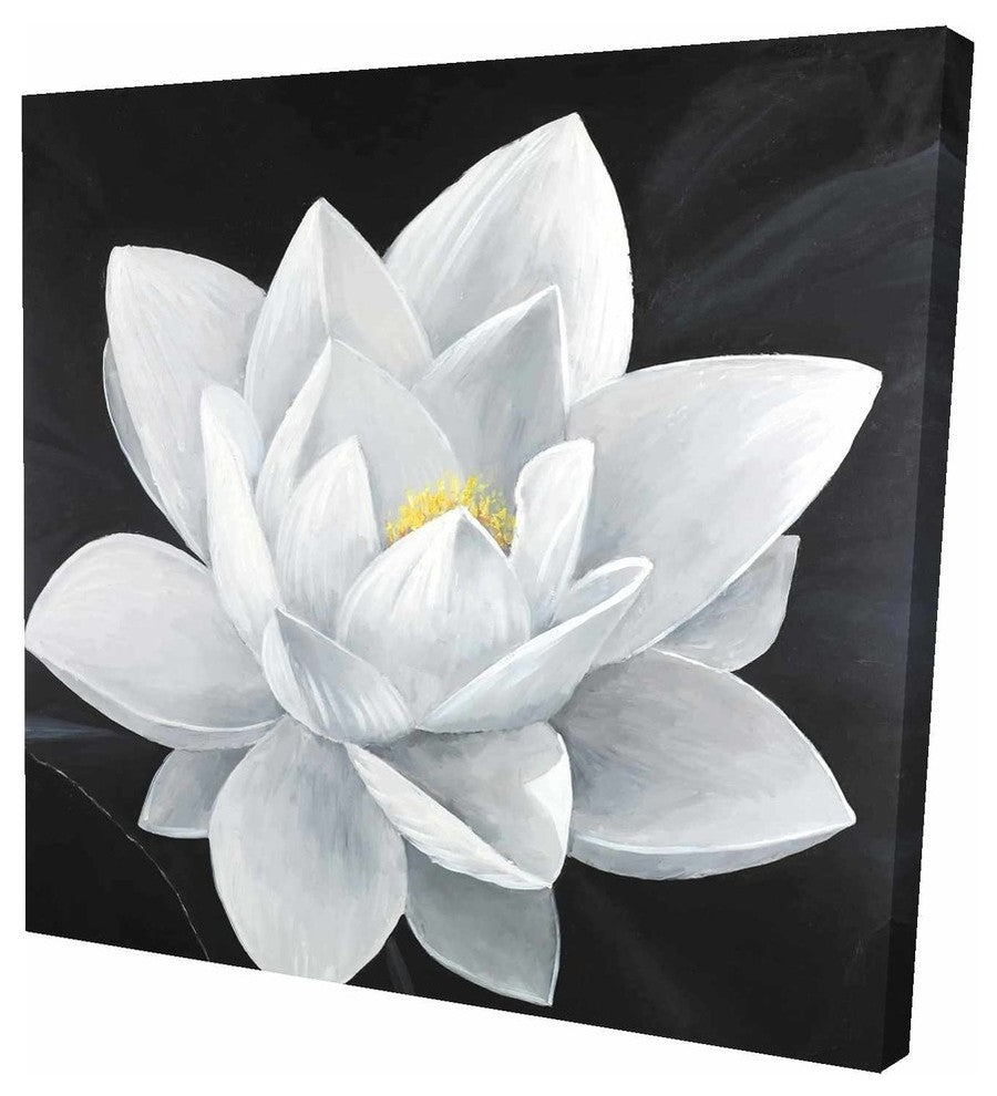 Overhead View of a Lotus Flower, Fine Art Gallery Wrapped Canvas, 24"x24"