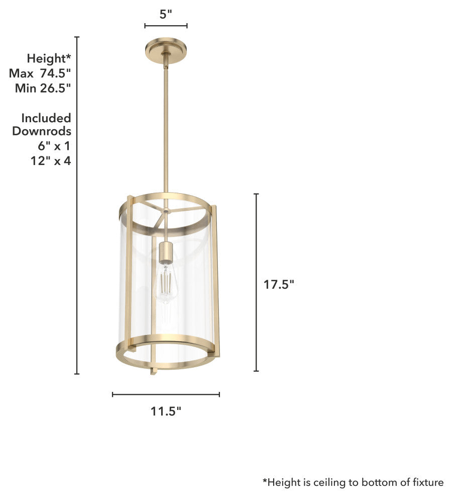 Astwood Alturas Gold 1 Light Pendant Ceiling Light Fixture