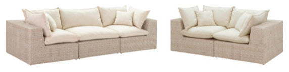 TOV Furniture Cali Natural Wicker Outdoor Living Room Set