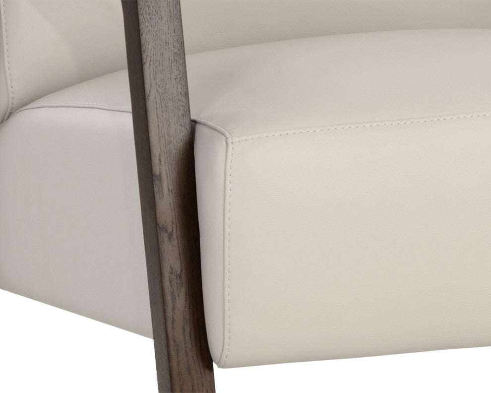 Neymar Lounge Chair Linea Light Grey Leather