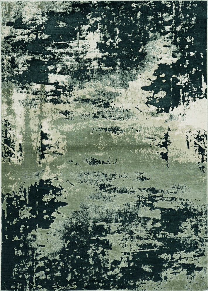 HomeRoots 6' x 9' Polyester Silver Charcoal Area Rug
