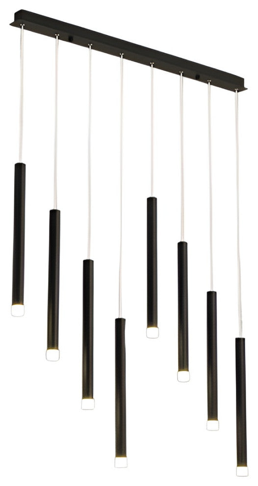 Burgdorf | Black Pendant Lamp in a Nordic Style for Kitchen, 5 Heads Black, Warm Light