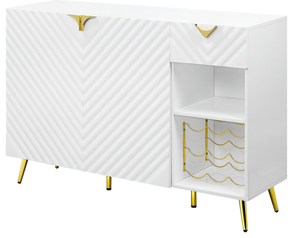 ACME Gaines Server in White High Gloss Finish