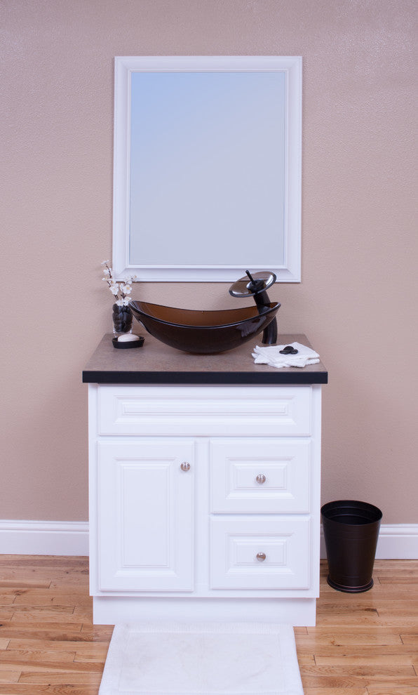 Topia Glass Vessel Sink and Faucet Set, Oil Rubbed Bronze
