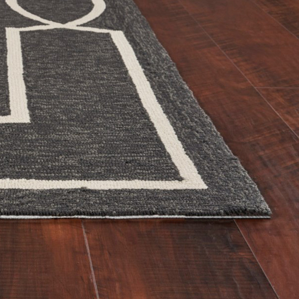 HomeRoots 7' Square UV treated Polypropylene Onyx Area Rug