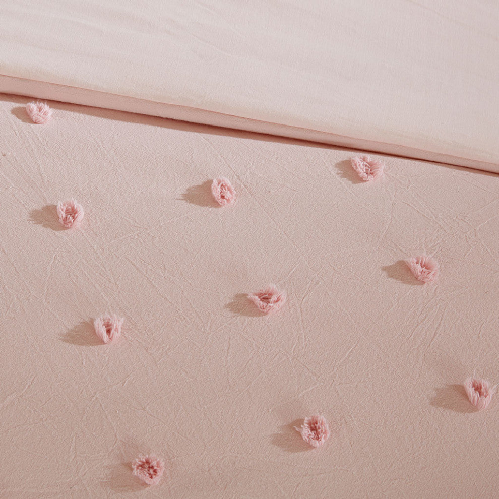 Urban Habitat Brooklyn Pom-Pom 7-Piece Duvet Cover Set, Pink