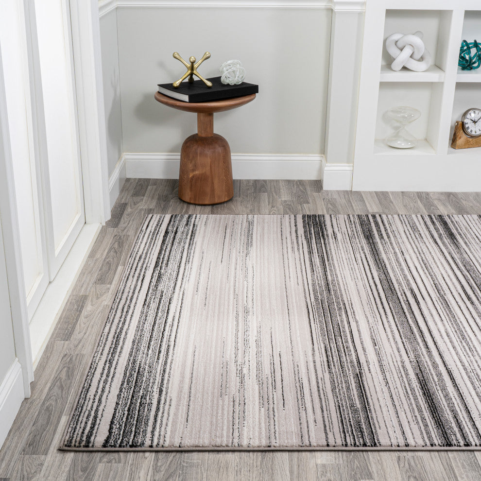 Austin Gradient Striped Gray/Black 3'x5' Area Rug