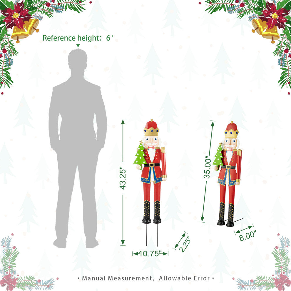43.25"H Metal Christmas Nutcracker Yard Stake