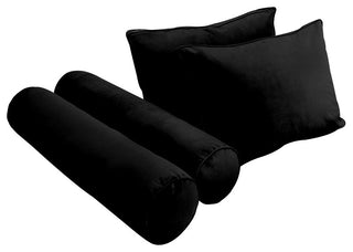 STYLE V1 Twin Velvet Pipe Trim Indoor Daybed Bolster Pillow |COVER ONLY| AD374