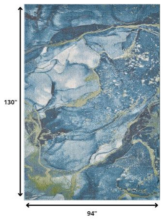 8"x11" Blue Sage Abstract Stone Modern Area Rug