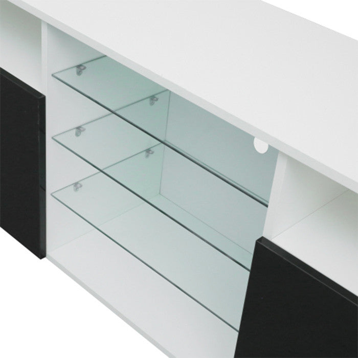 Modern TV Stand with LEDs Black MDF TV cabinet