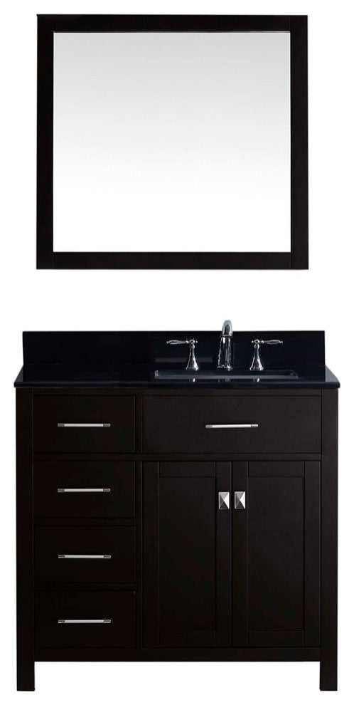 Caroline Parkway 36" Single Bathroom Vanity Set Espresso, Granite Top