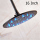 16" Oil Rubbed Bronze Round Color Changing LED Rain Shower Head, Solid Brass