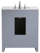 30" Single Bathroom Vanity, Grey With Ivory White Quartz
