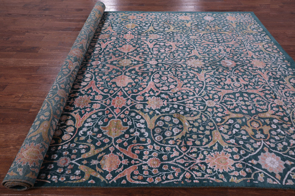 Wool & Silk Modern Hand Knotted Rug 8' 9" X 12' 3" - Q15977