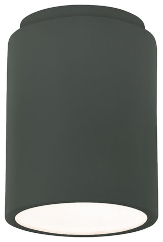 Radiance Cylinder Outdoor Flush-Mount, Pewter Green, E26