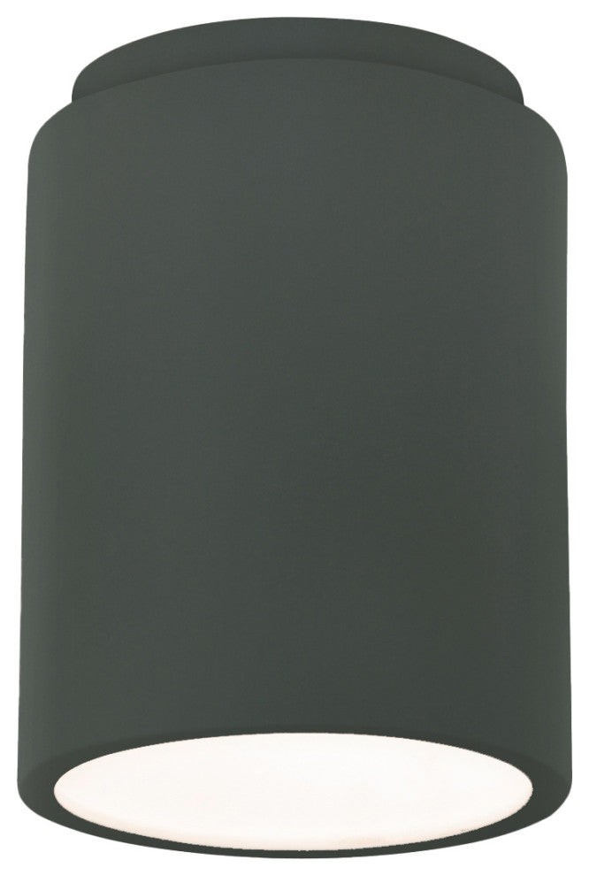 Radiance Cylinder Outdoor Flush-Mount, Pewter Green, E26