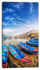 Blue Boats under Blue Sky, Boat Canvas Art Print, 20x40