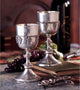Pair of Grape Harvest Pewter Goblets, Set of 2