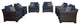 kathy ireland River Brook 6 Piece Wicker Patio Furniture Set, Midnight