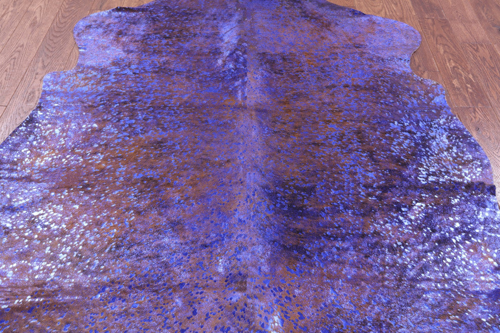 Blue Metallic Cowhide Rug 6' 1" X 5' 8" C2098