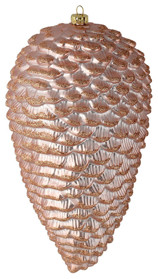 Vickerman N187358D 10" Rose Gold Matte Glitter Pinecone Christmas Ornament