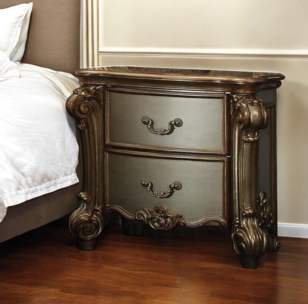 30" Bone Two Drawers Nightstand
