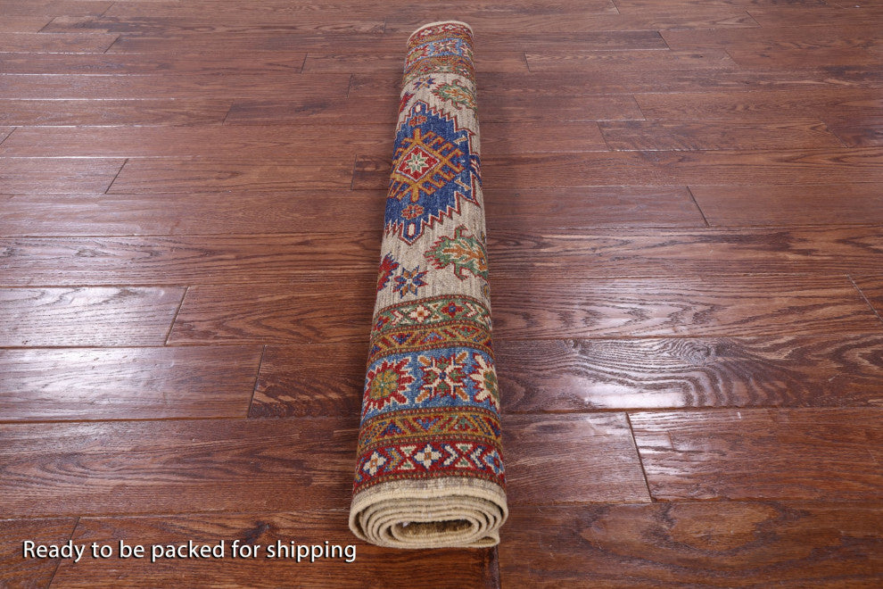 4' 1" X 5' 11" Super Kazak Handmade Wool Rug - Q12946