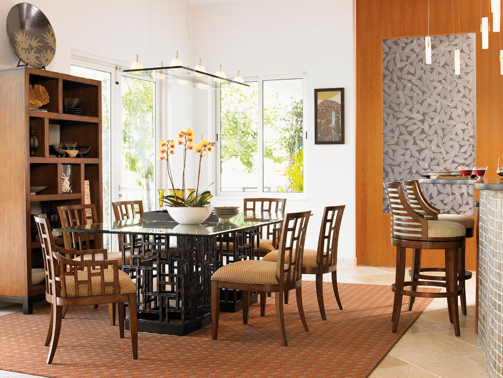 South Sea Dining Table With 84 X 48" Glass Top