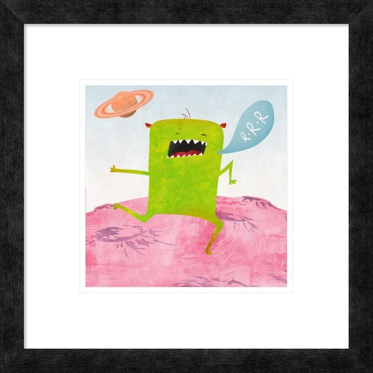 "Alien Friend Number 1" Framed Digital Print by Skip Teller, 18"x18"