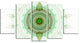 Light Green Cryptical Sphere, Contemporary Wall Art Canvas, 60"x32", 5 Panels