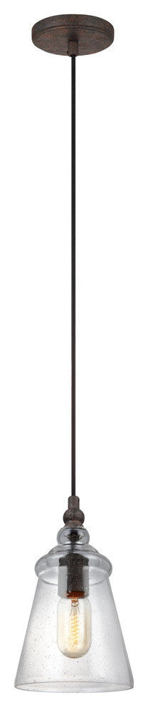 Generation Lighting 1-Light Mini-Pendant, Dark Weathered Iron