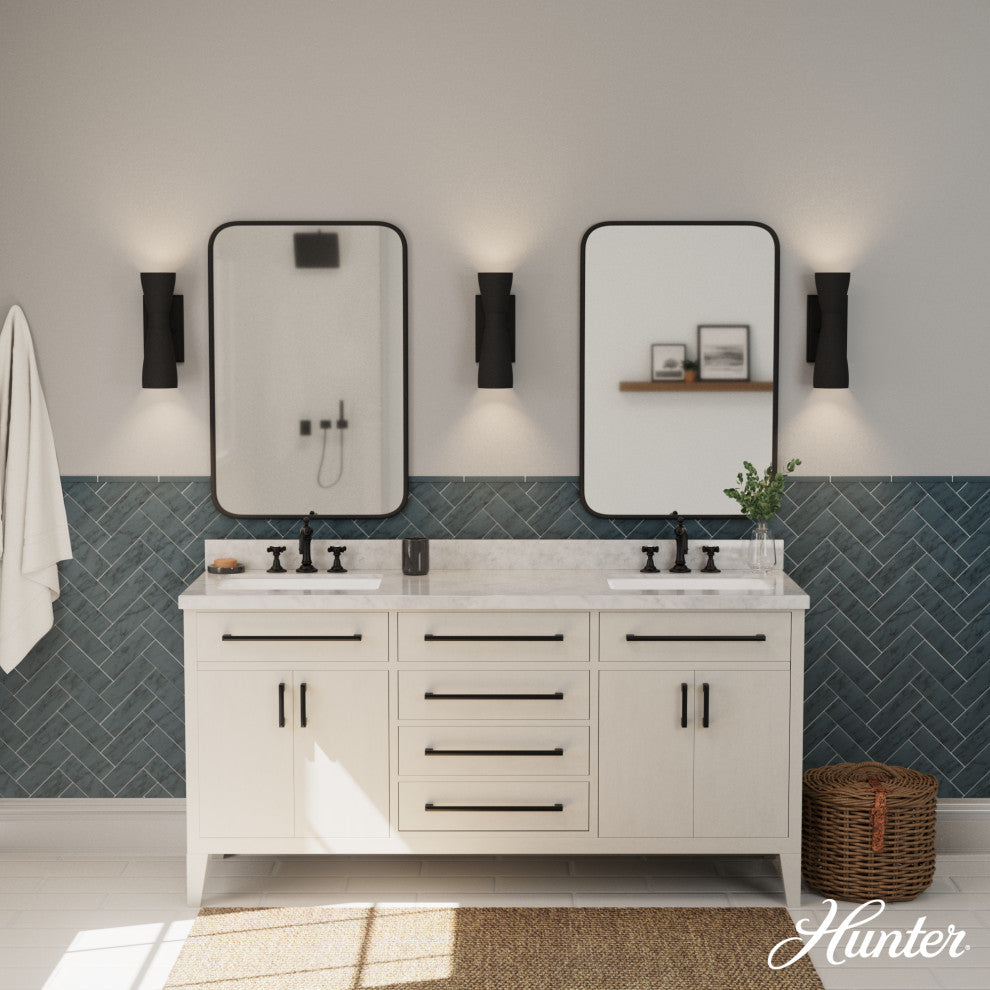 Zola Flat Matte Black 2 Light Sconce Wall Light Fixture