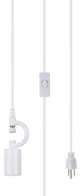 Aspen Creative 77021-21, 1-Light Plug-In Swag Light Conversion Kit, Off White