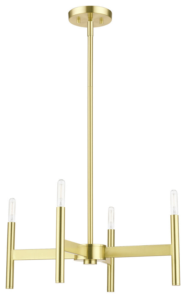 Livex Lighting Satin Brass 4-Light Chandelier