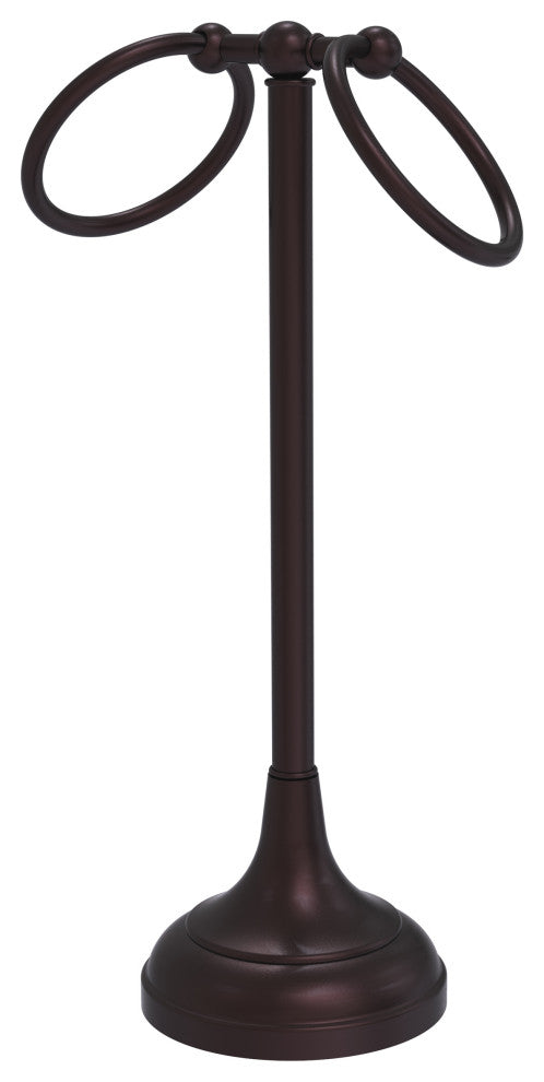 Vanity Top 2 Ring Guest Towel Holder, Antique Bronze