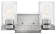 Hinkley Miley Small Two Light Vanity, Brushed Nickel With Clear Glass