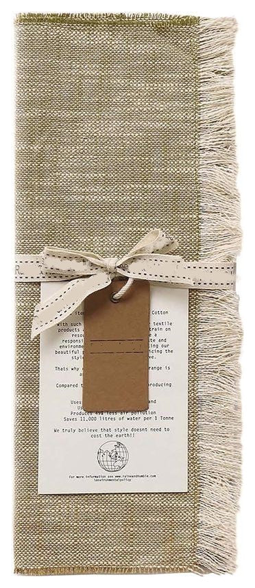 Set of Eight Dull Green Woven Textured Placemats
