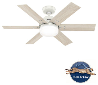 Hunter 44" Pacer Fresh White Ceiling Fan With LED Light and Remote
