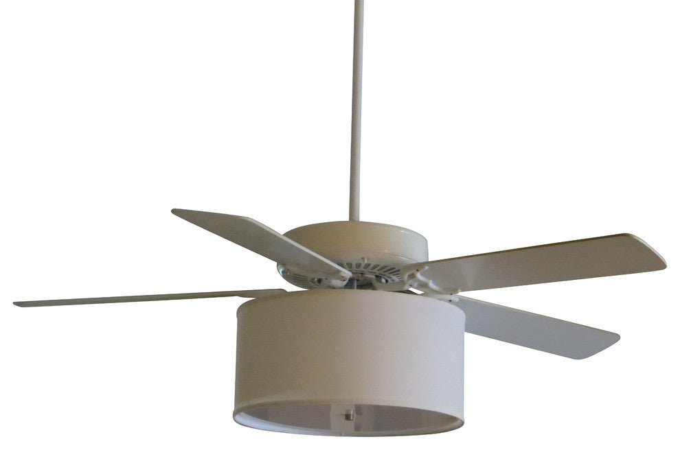 Ceiling Fan Light Kit With Linen Shade (Fan NOT included), Parchment, 17"x17"x8"