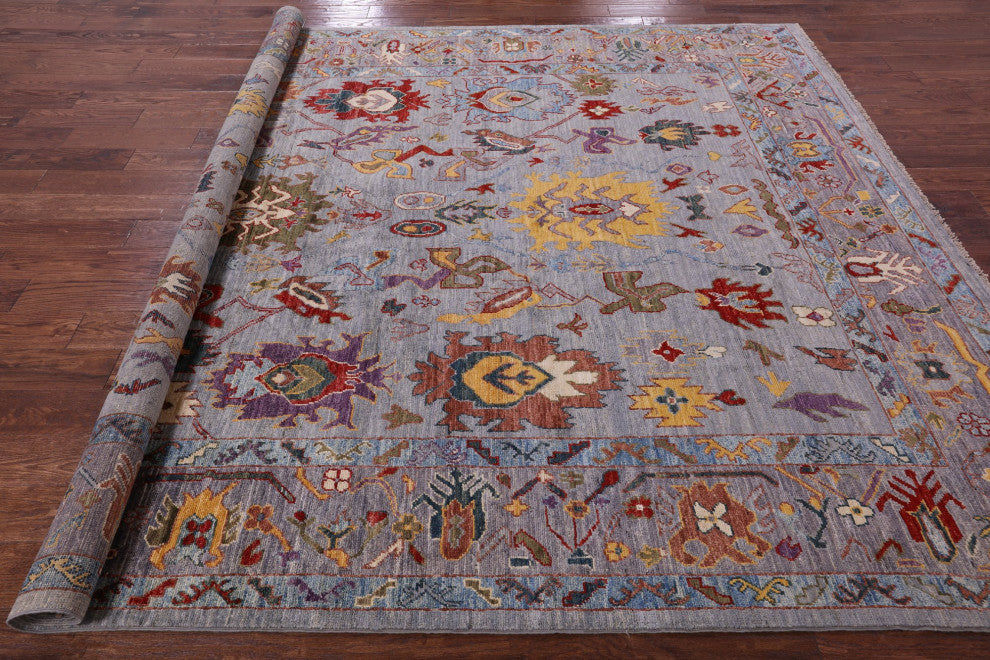 8' 2" X 9' 8" Hand-Knotted Turkish Oushak Wool Rug - Q12401