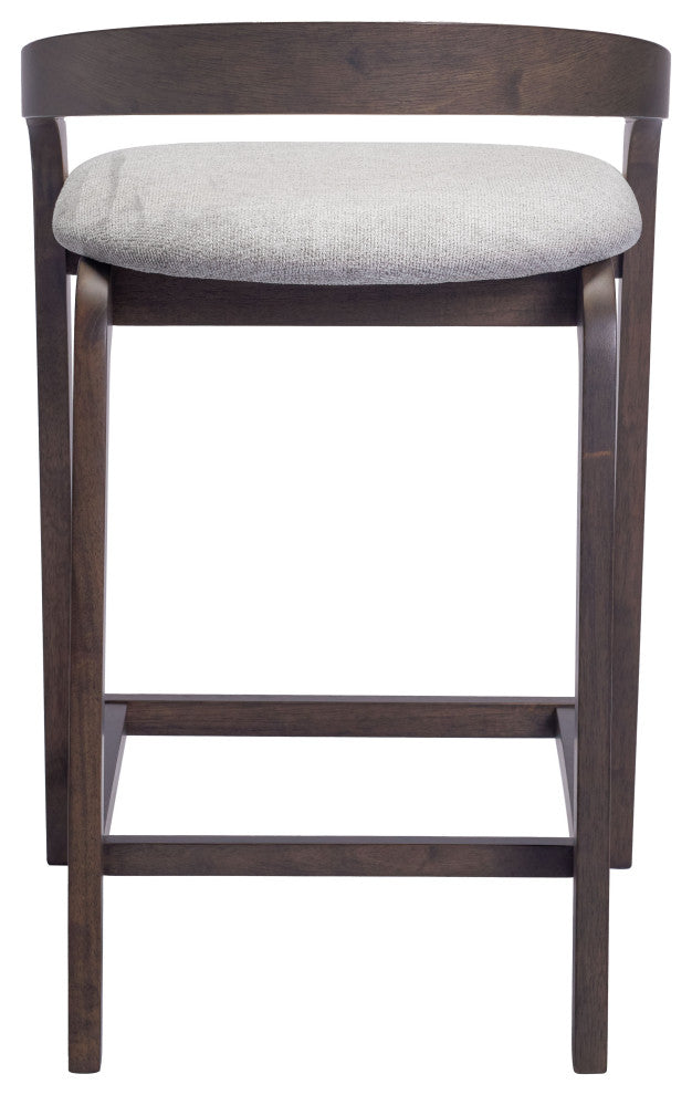 Troy Counter Stool, Set of 2 Dove Gray and Espresso