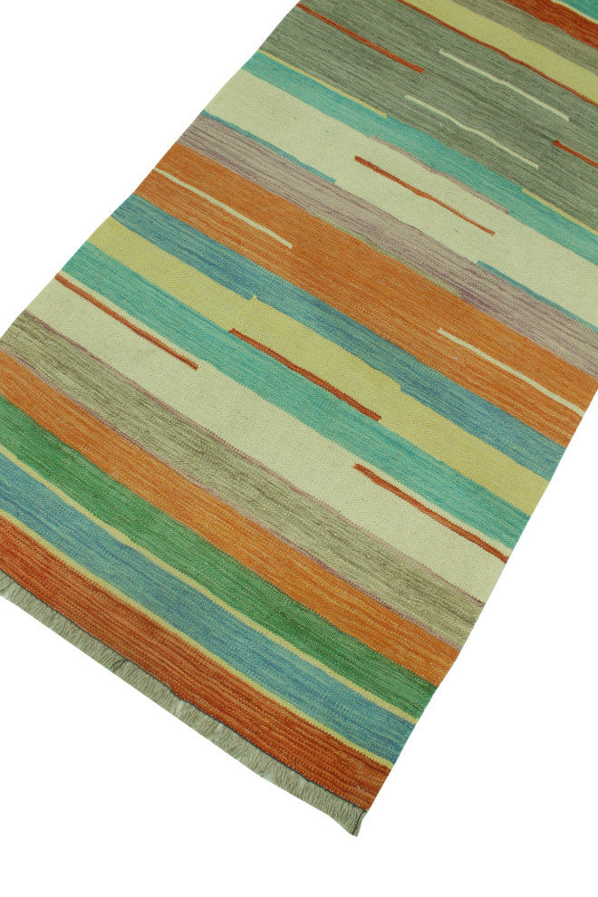 Winchester Kilim Floyd Gray/Ivory Runner, 2'8x9'9