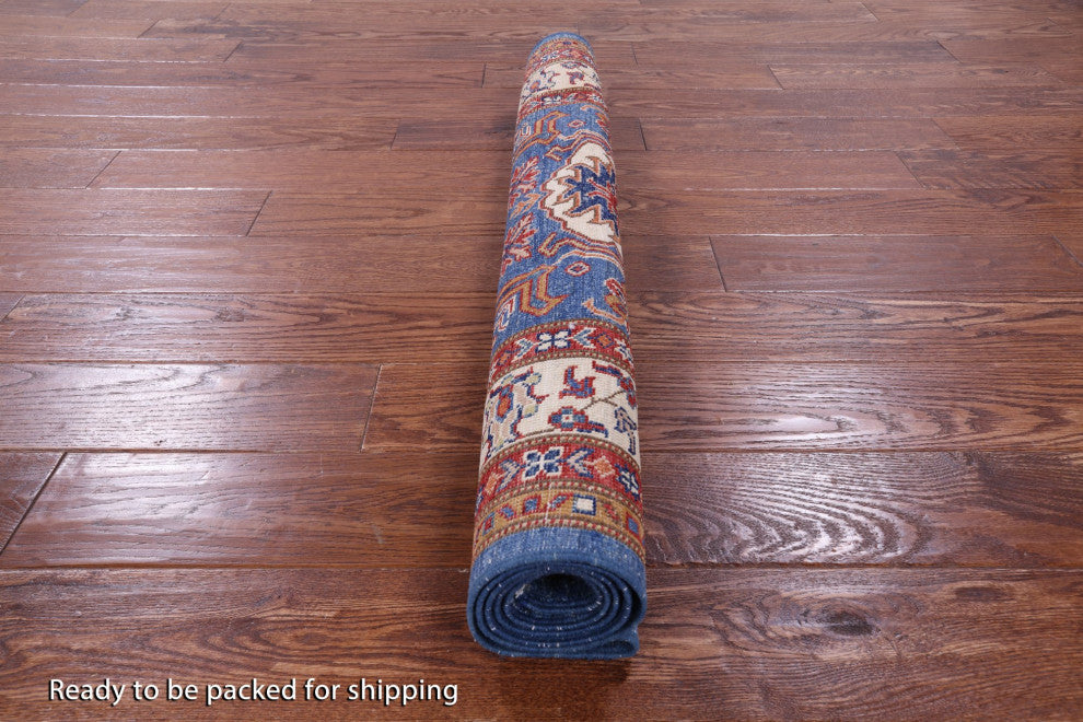 3' 4" X 5' 0" Handmade Super Kazak Wool Rug - Q12947