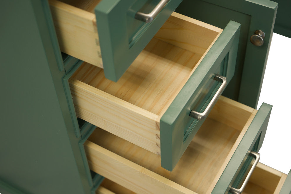 Aria 36" Bathroom Vanity, Sage Green, Carrara Marble